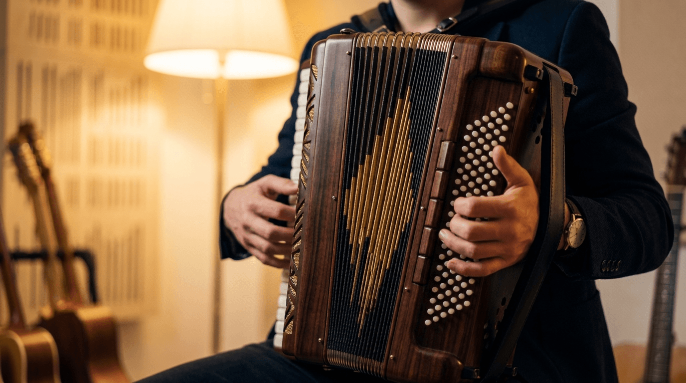 Accordéon dans une ambiance d'atelier musical